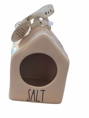 NWT Rae Dunn Artisan Collection White Ceramic SALT Pig Birdhouse Kitchen Decor